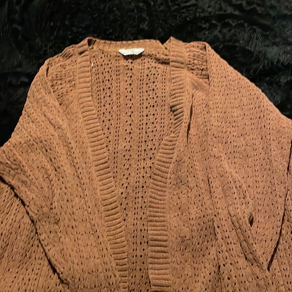 Long brown cardigan
